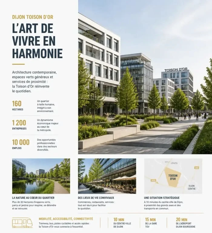 Quartier moderne de la Toison d'Or à Dijon