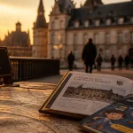 Journées du patrimoine 2025 Dijon : brochure et vue sur le Palais des Ducs au coucher du soleil