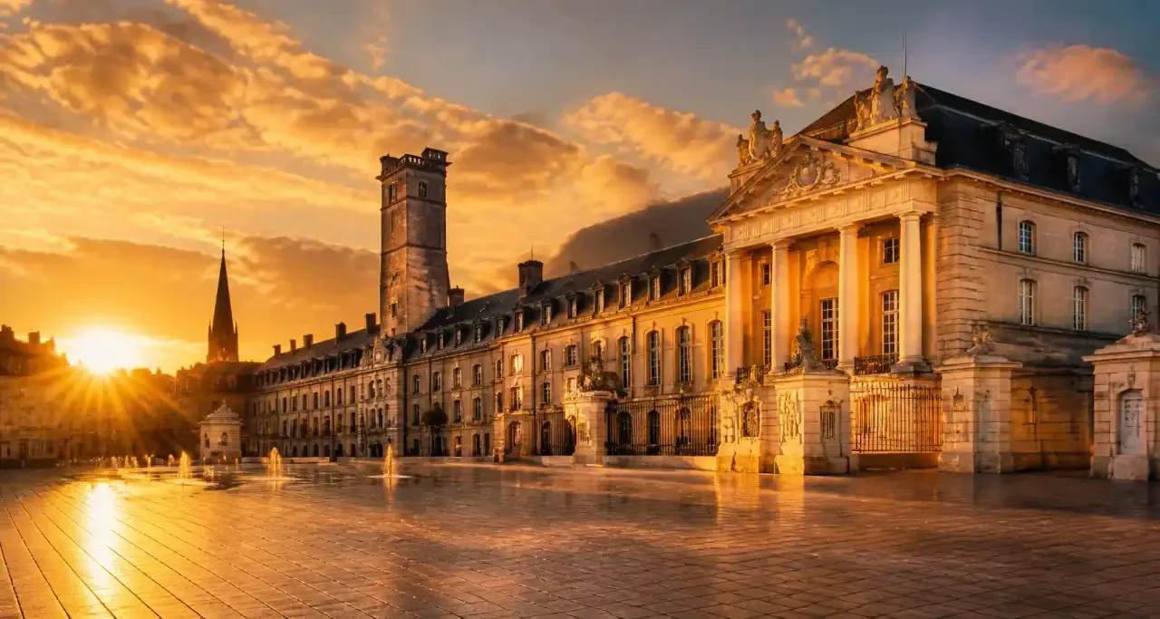 Palais des Ducs de Bourgogne à Dijon, au coucher du soleil