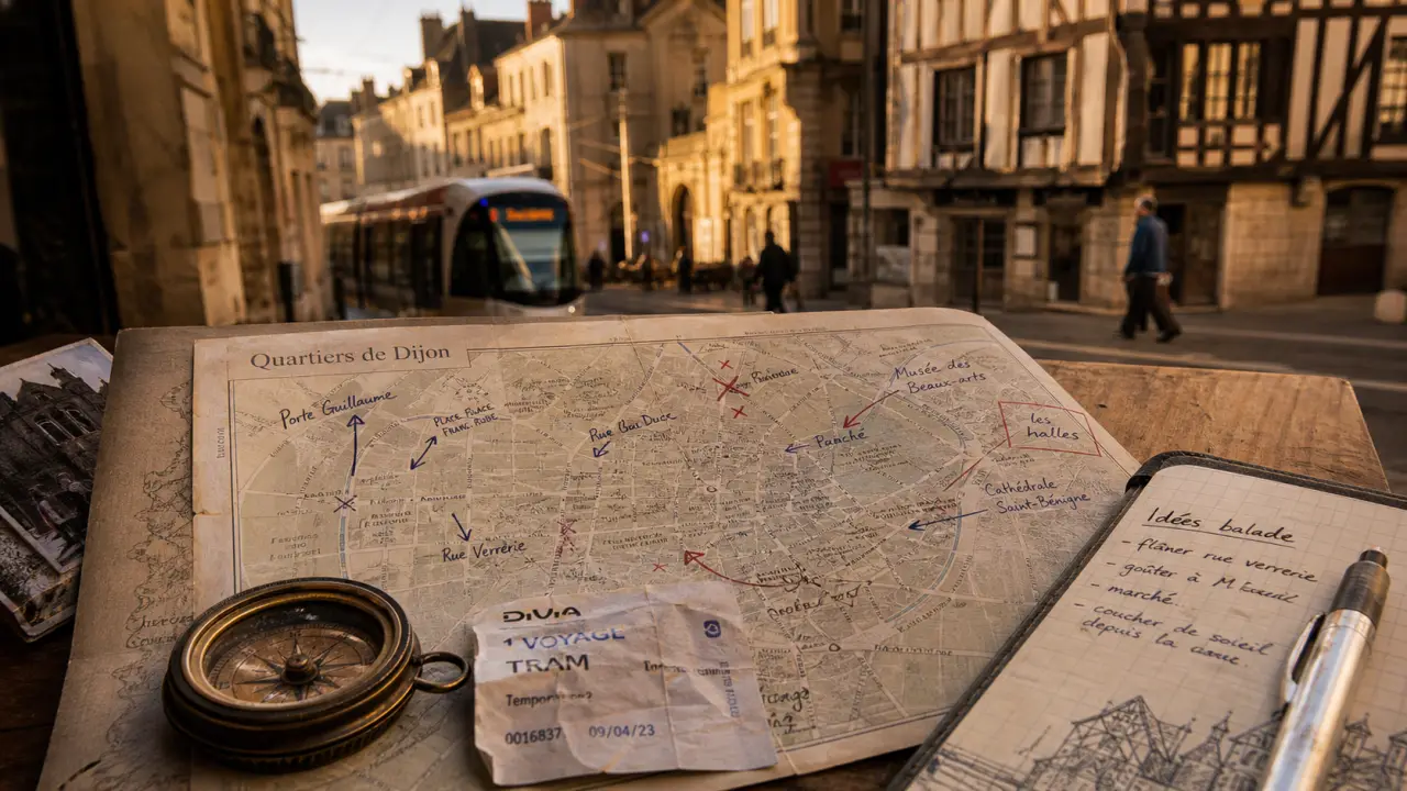 Carte quartier Dijon : quartiers de Dijon au premier plan