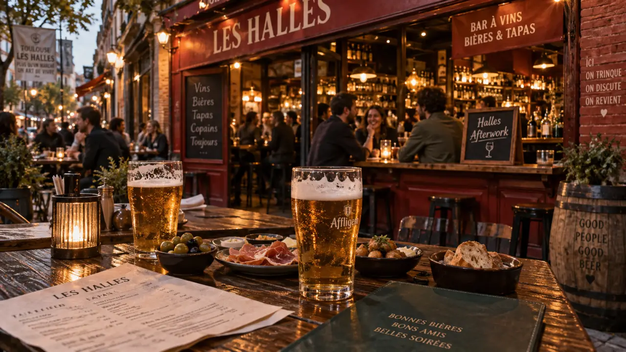 Bar halles dijon : tapas et bière en terrasse, ambiance pub britannique