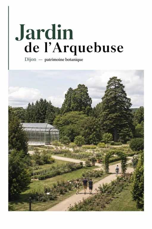 Jardin de l'Arquebuse Dijon : vue d'ensemble du jardin botanique et des allées de promenade