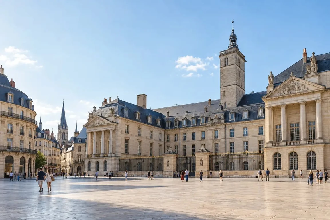 Pourquoi visiter Dijon : le palais des ducs de Bourgogne sur la place de la Libération