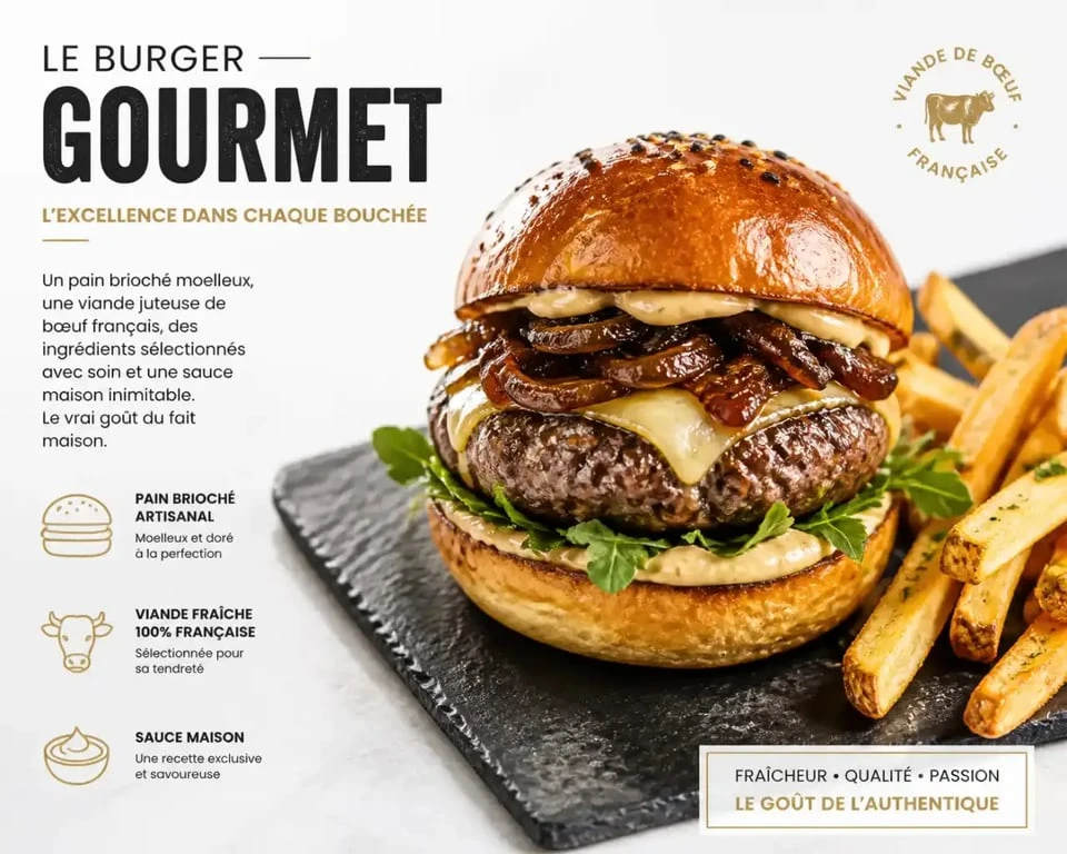 Burger gourmet et frites maison au restaurant Le Burguignon à Dijon