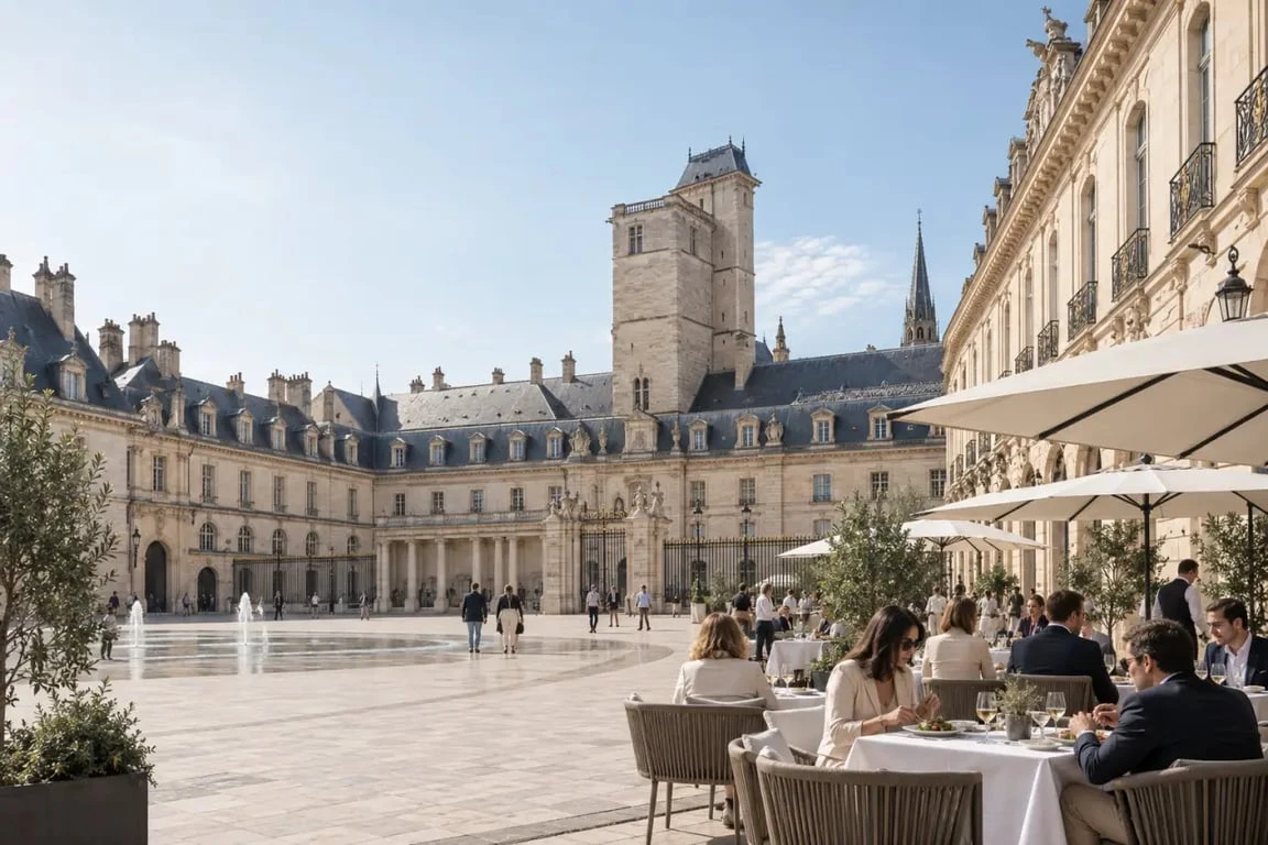 Restaurants place de la Libération Dijon avec terrasses face au Palais des Ducs