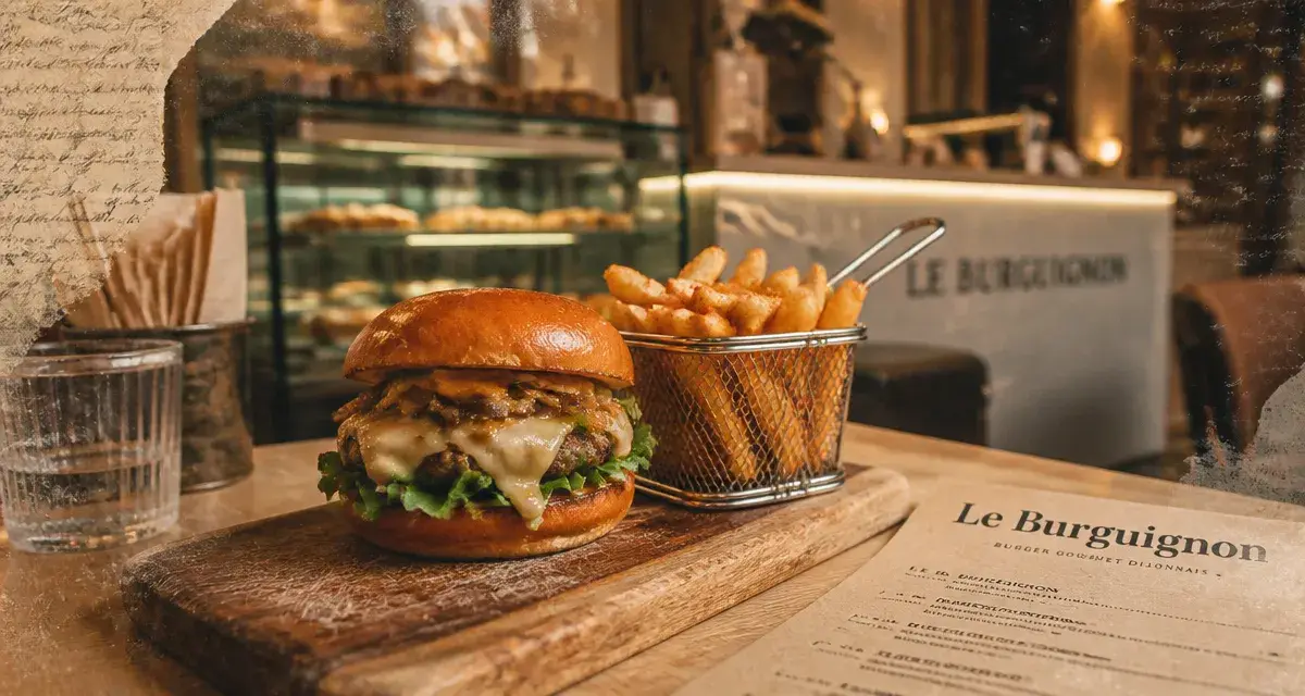 Le bourguignon burger dijon : burger artisanal à Dijon, comté et oignons confits