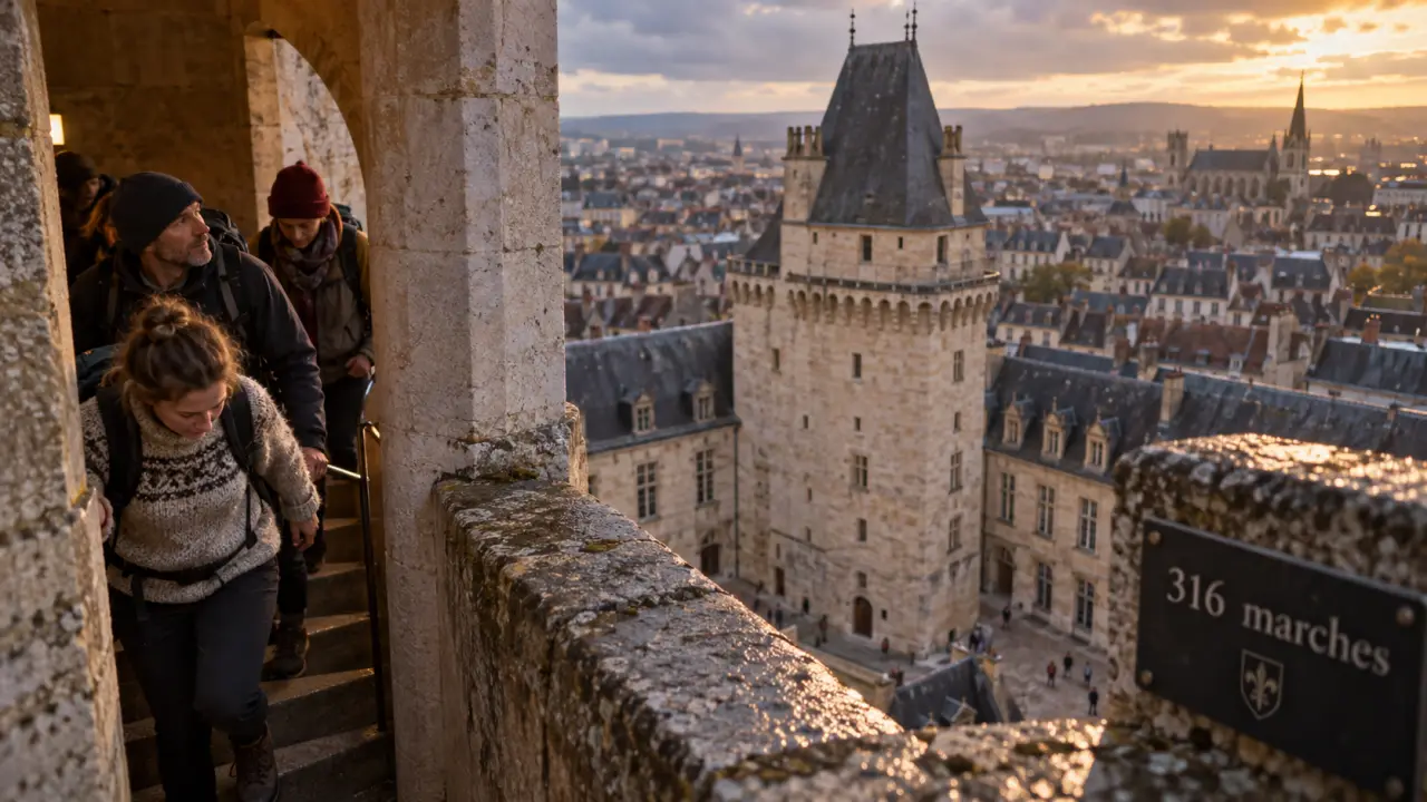 Visiter la tour Philippe le Bon Dijon : 316 marches et vue 360°