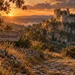 Chateau a visiter dijon : Châteauneuf-en-Auxois, forteresse médiévale au golden hour