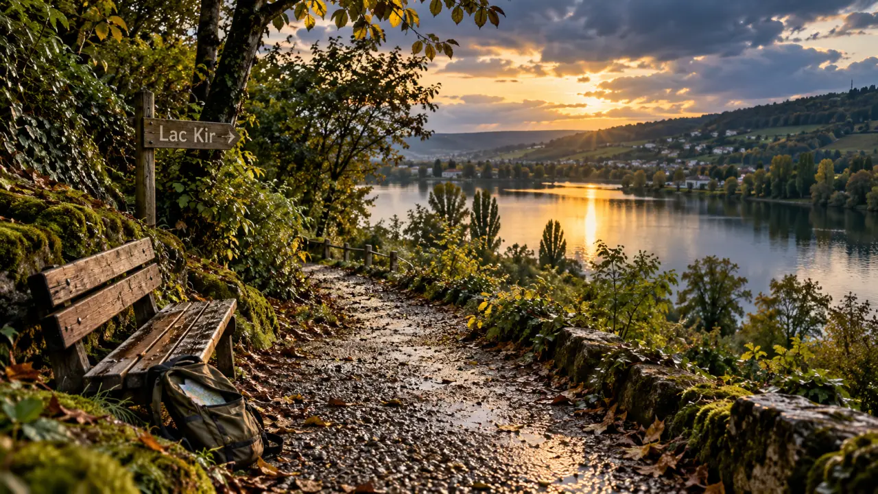 Que visiter autour de Dijon : le Lac Kir, sentier et paysage