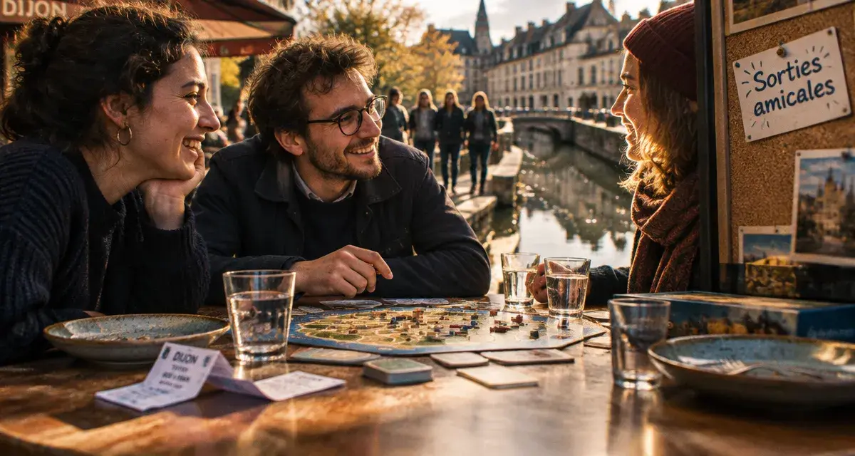 Sorties amicales Dijon : jeu de société dans un café à Dijon