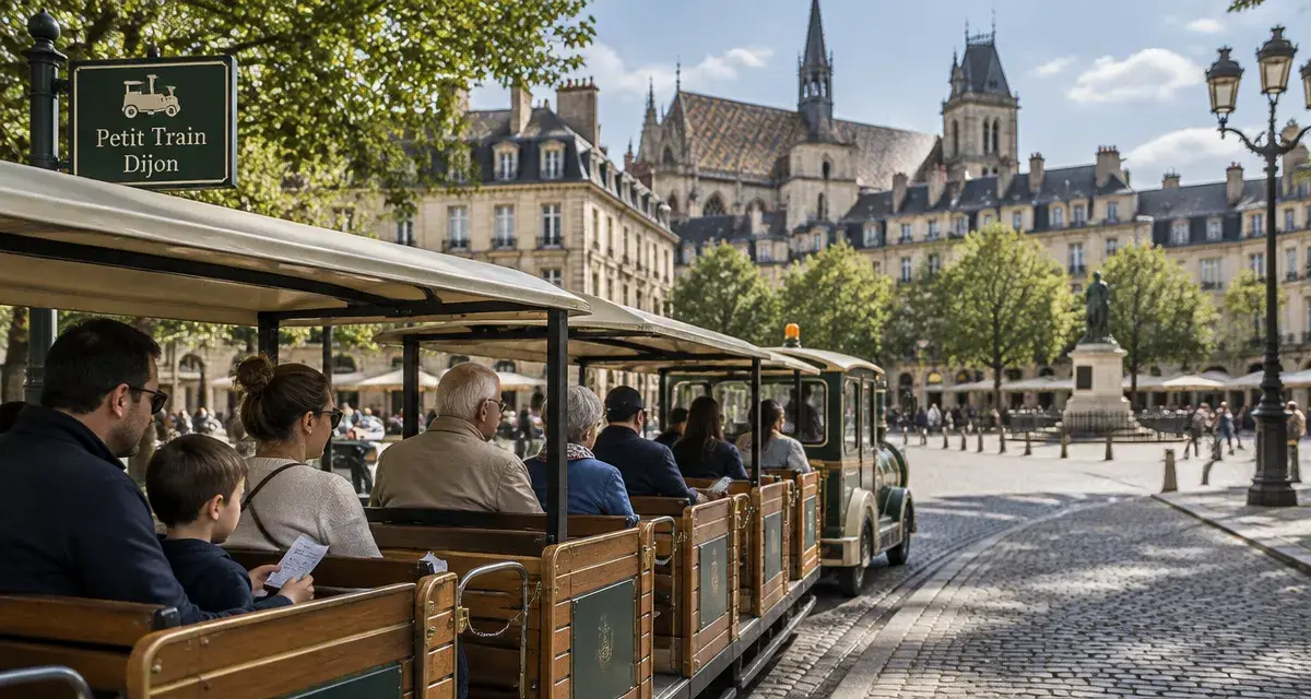 Visiter Dijon en petit train : voyageurs, ticket 9 € et départ à vérifier